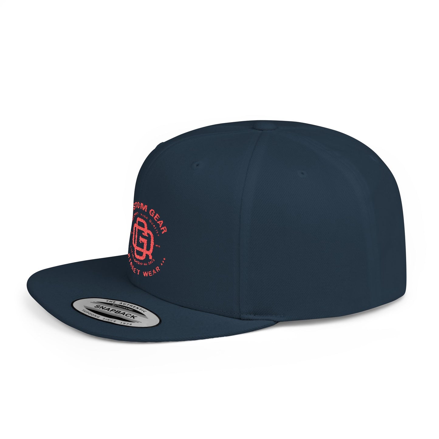 Qustom Gear Flat Bill Snapback - Street Wear Style, Trendy Hat, Casual Accessory, Gift for Him/Her, Street Style Cap, Summer Fashion