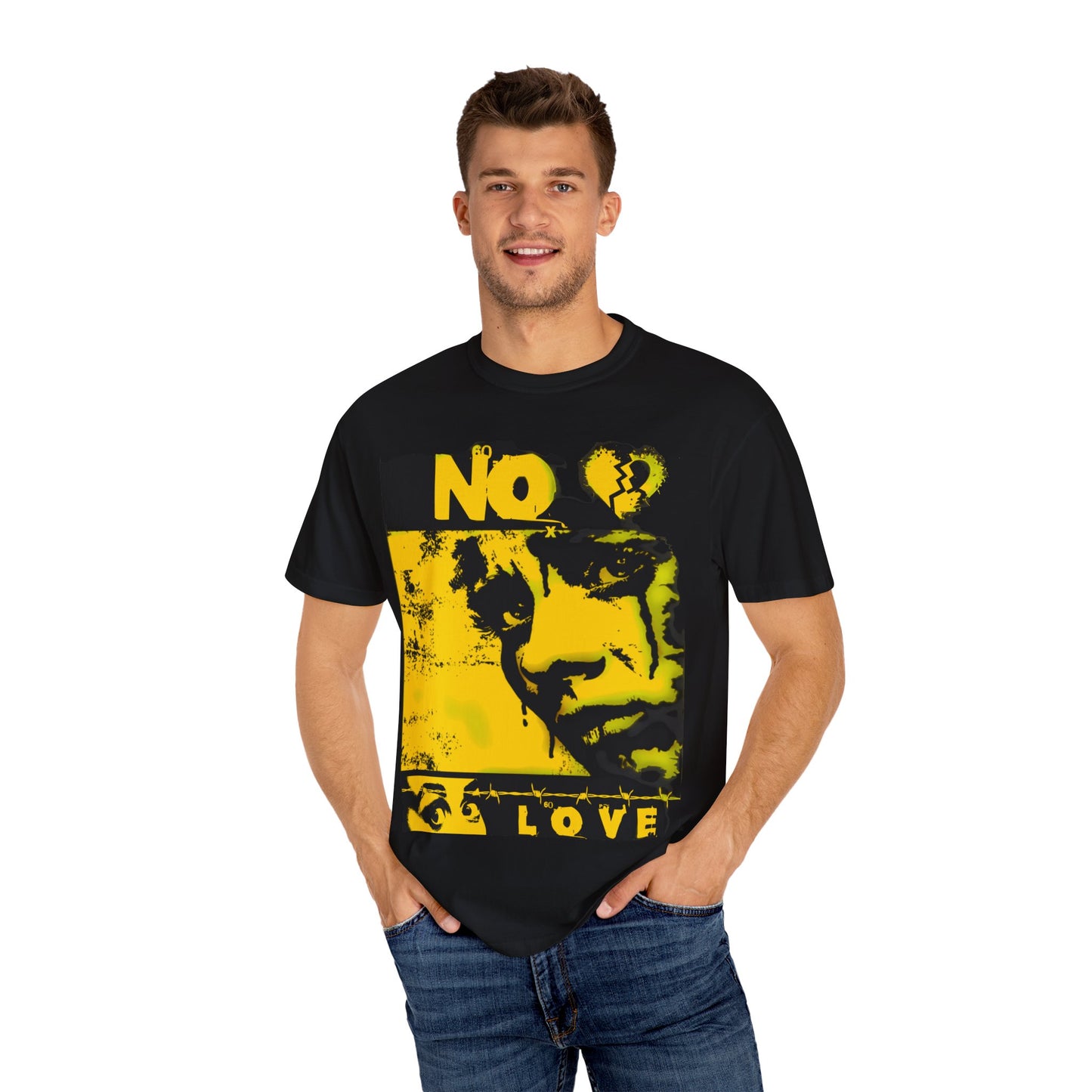No Love Vintage Graphic T-Shirt, Unisex Cotton Tee, Trendy Streetwear, Alternative Fashion, Unique Gift for Music Lovers