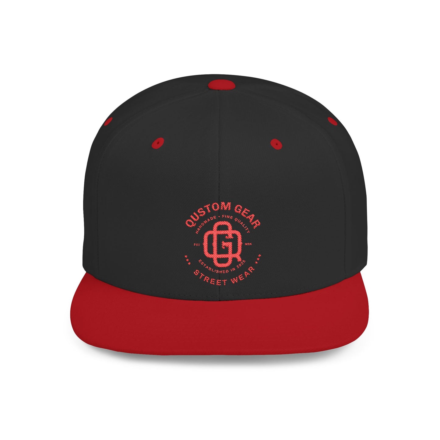 Qustom Gear Flat Bill Snapback - Street Wear Style, Trendy Hat, Casual Accessory, Gift for Him/Her, Street Style Cap, Summer Fashion