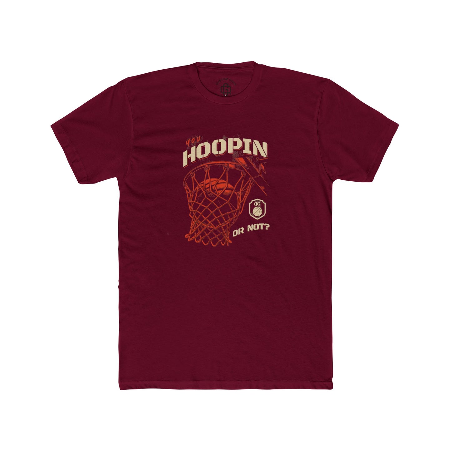 YOU HOOPIN OR NOT? Basketball Hoopin' Unisex Cotton Crew Tee, Gift for Sports Lovers, Motivational Tee, Birthday Gift, Gym Wear
