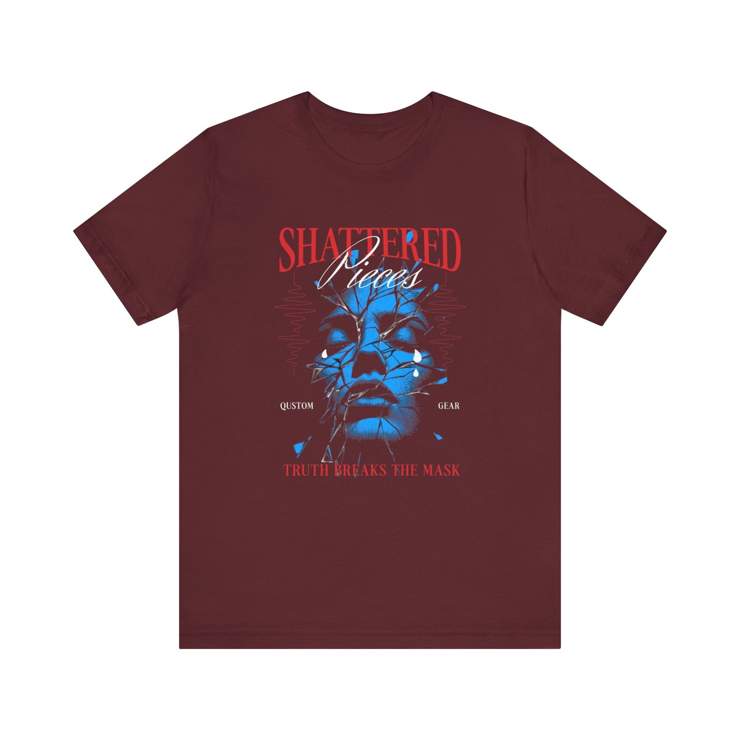 Qustom Shattered Pieces Graphic Tee - Unisex Short Sleeve Jersey Shirt