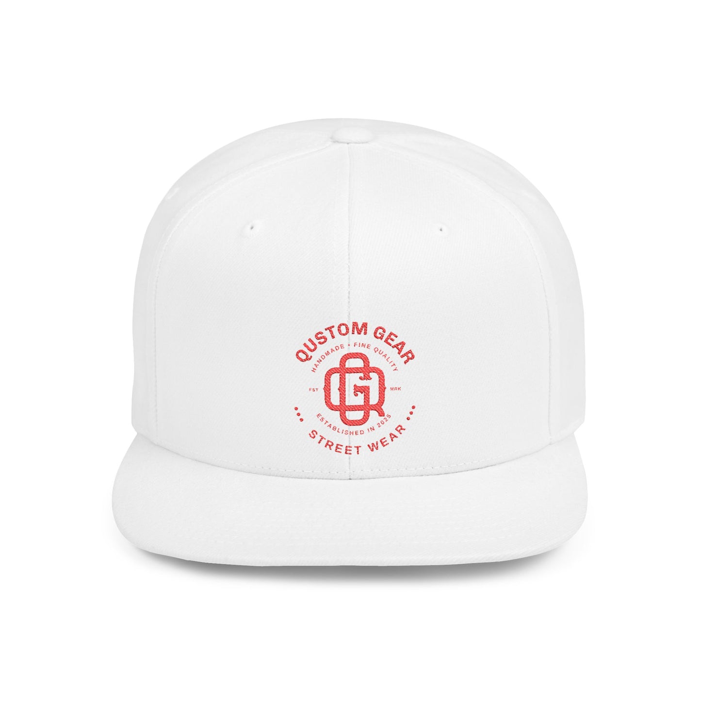 Qustom Gear Flat Bill Snapback - Street Wear Style, Trendy Hat, Casual Accessory, Gift for Him/Her, Street Style Cap, Summer Fashion