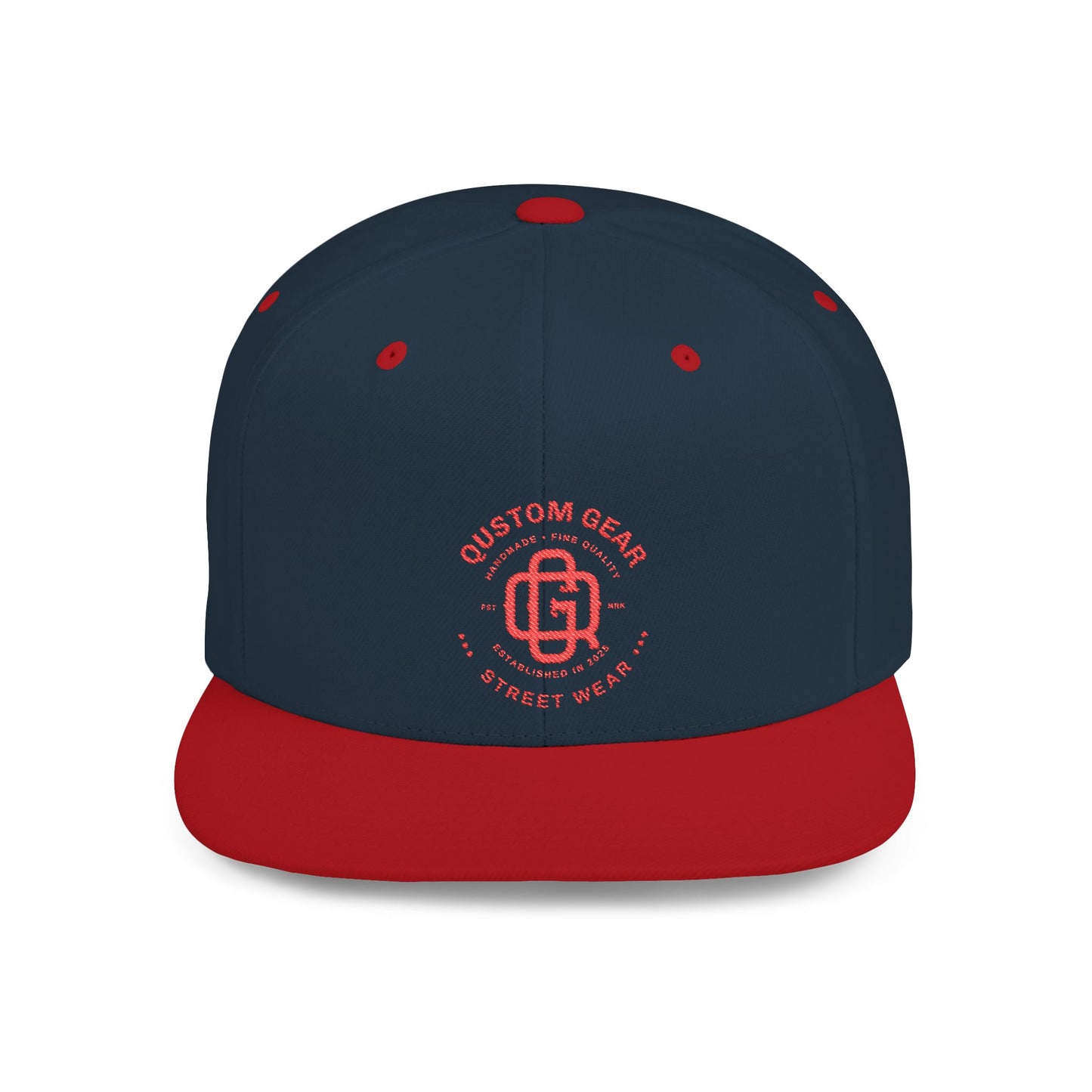 Qustom Gear Flat Bill Snapback - Street Wear Style, Trendy Hat, Casual Accessory, Gift for Him/Her, Street Style Cap, Summer Fashion