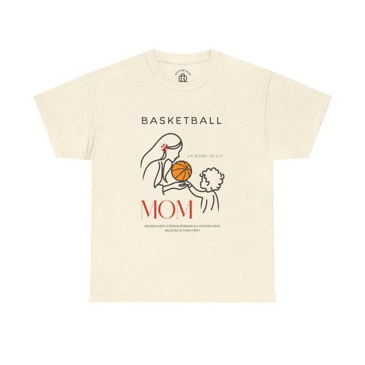 You hoopin or not? Basketball Mom Tee - Unisex Heavy Cotton T-Shirt, Gifts for Sports Moms, Casual Wear, Basketball Apparel, Mother's Day Gift