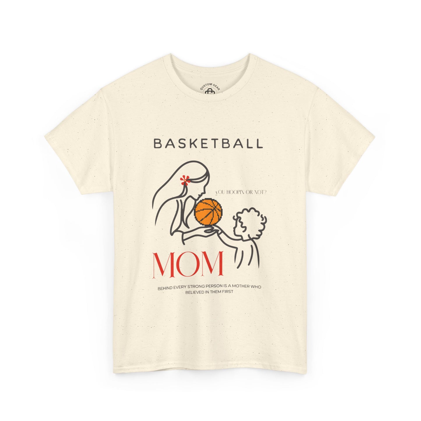 You hoopin or not? Basketball Mom Tee - Unisex Heavy Cotton T-Shirt, Gifts for Sports Moms, Casual Wear, Basketball Apparel, Mother's Day Gift