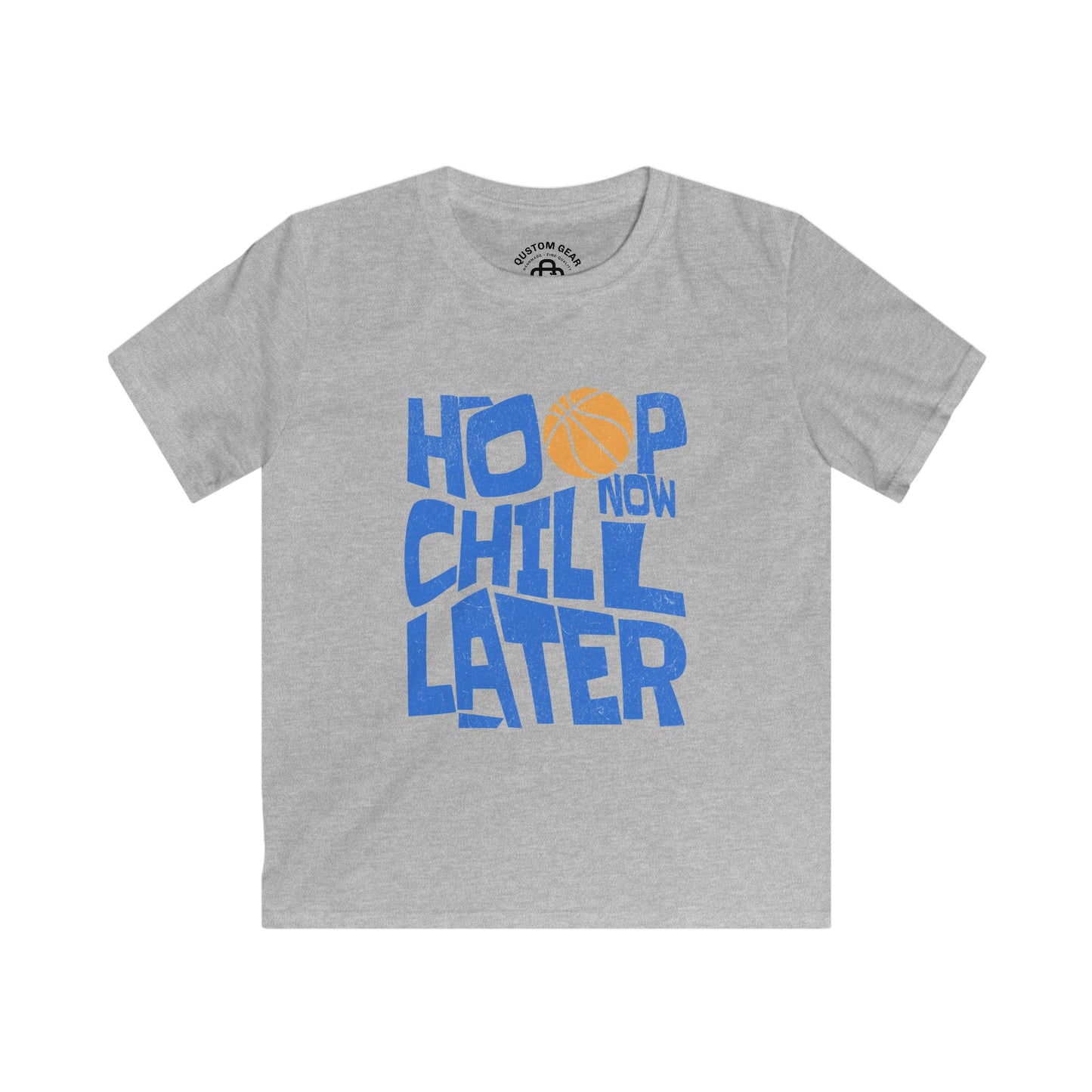 You Hoopin or Not? Kids Tee — "Hoop Now Chill Later" Basketball Graphic Shirt