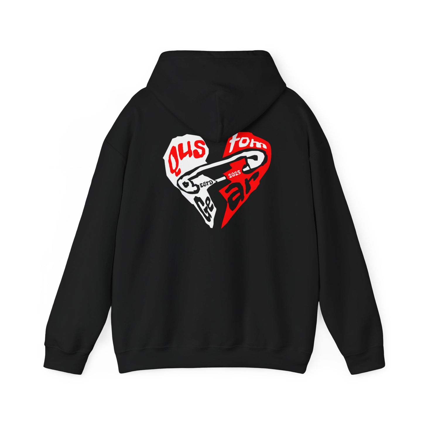 Custom Heart Design Hoodie for Creative Souls, Cozy Casual Wear, Graphic Sweatshirt, Unique Gift for Art Lovers, Street Style Apparel