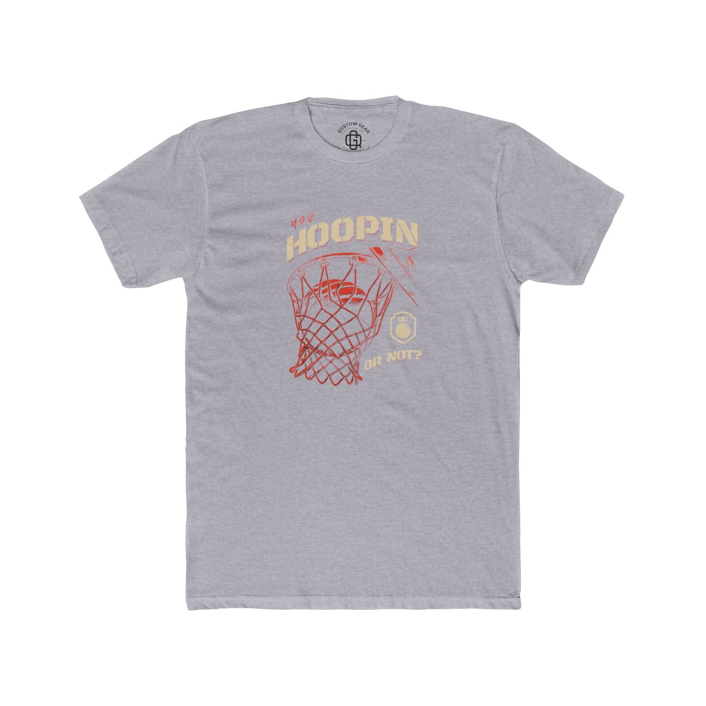 YOU HOOPIN OR NOT? Basketball Hoopin' Unisex Cotton Crew Tee, Gift for Sports Lovers, Motivational Tee, Birthday Gift, Gym Wear