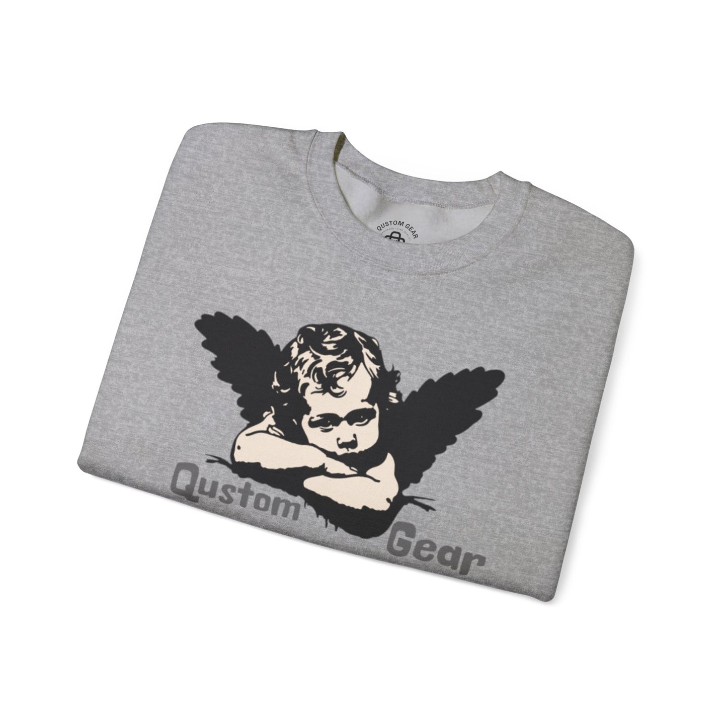 Vintage Angel Artwork Crewneck Sweatshirt, Cozy Unisex Sweatshirt, Casual Fall Layer, Gift for Art Lovers, Angel Design Pullover