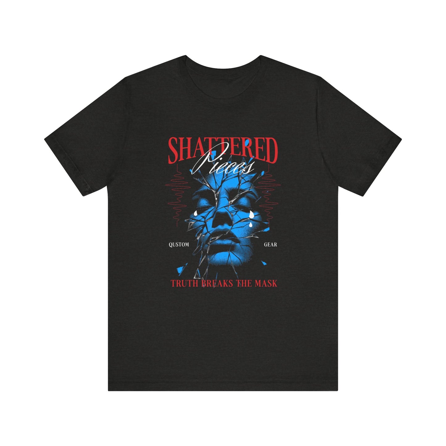 Qustom Shattered Pieces Graphic Tee - Unisex Short Sleeve Jersey Shirt