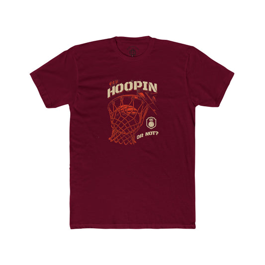 YOU HOOPIN OR NOT? Basketball Hoopin' Unisex Cotton Crew Tee, Gift for Sports Lovers, Motivational Tee, Birthday Gift, Gym Wear