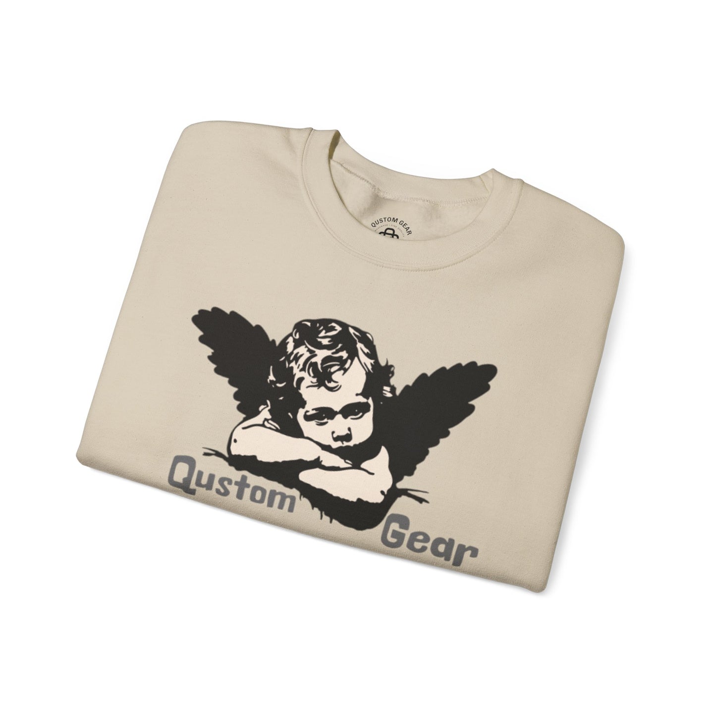 Vintage Angel Artwork Crewneck Sweatshirt, Cozy Unisex Sweatshirt, Casual Fall Layer, Gift for Art Lovers, Angel Design Pullover