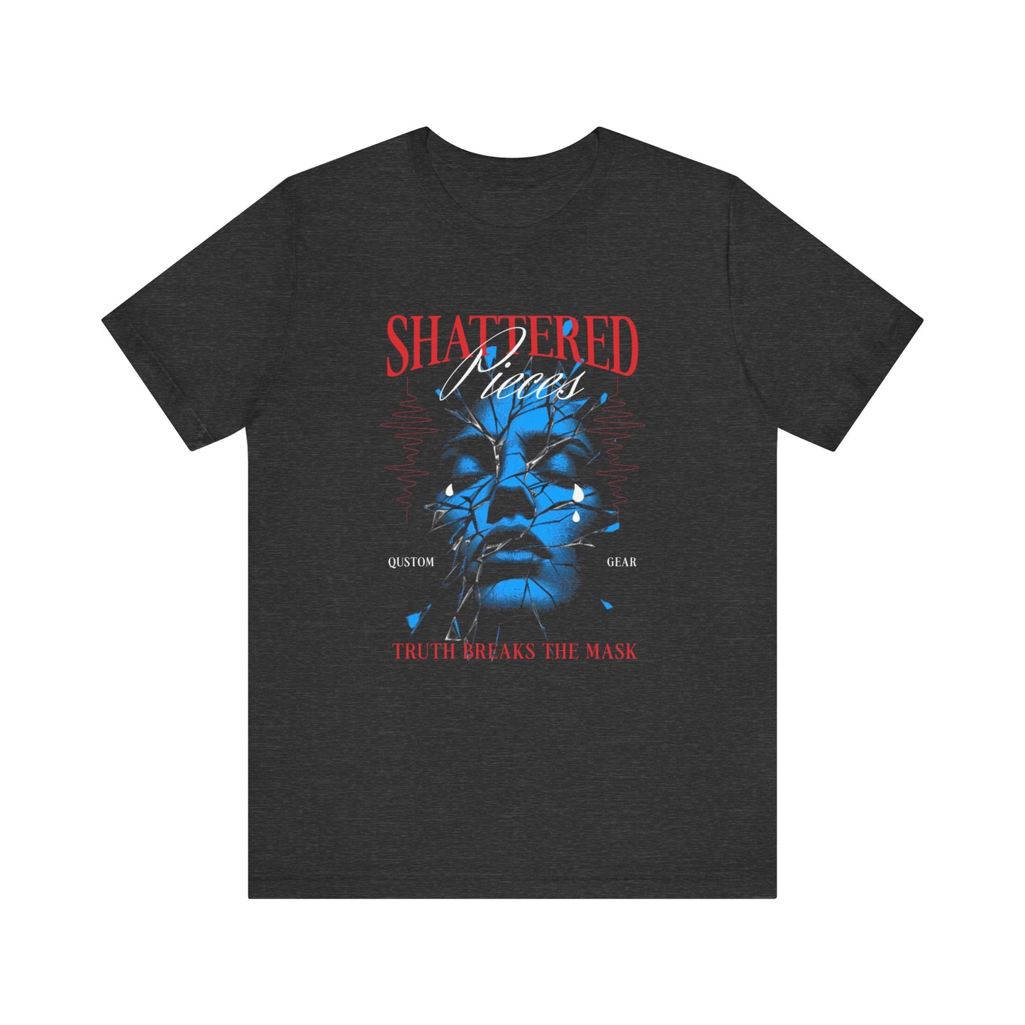 Qustom Shattered Pieces Graphic Tee - Unisex Short Sleeve Jersey Shirt