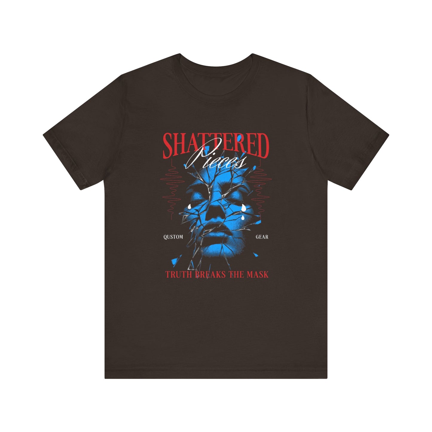 Qustom Shattered Pieces Graphic Tee - Unisex Short Sleeve Jersey Shirt