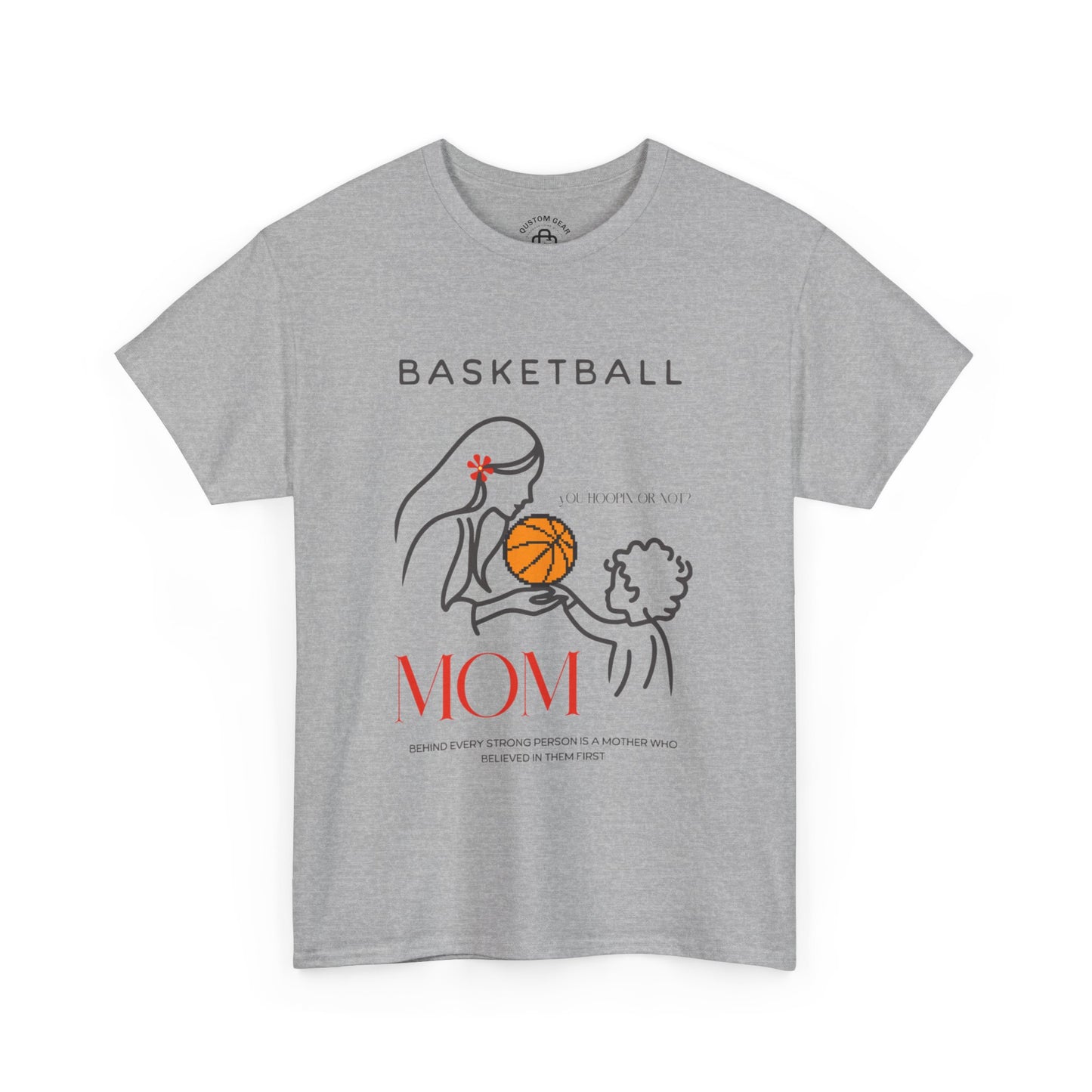 You hoopin or not? Basketball Mom Tee - Unisex Heavy Cotton T-Shirt, Gifts for Sports Moms, Casual Wear, Basketball Apparel, Mother's Day Gift
