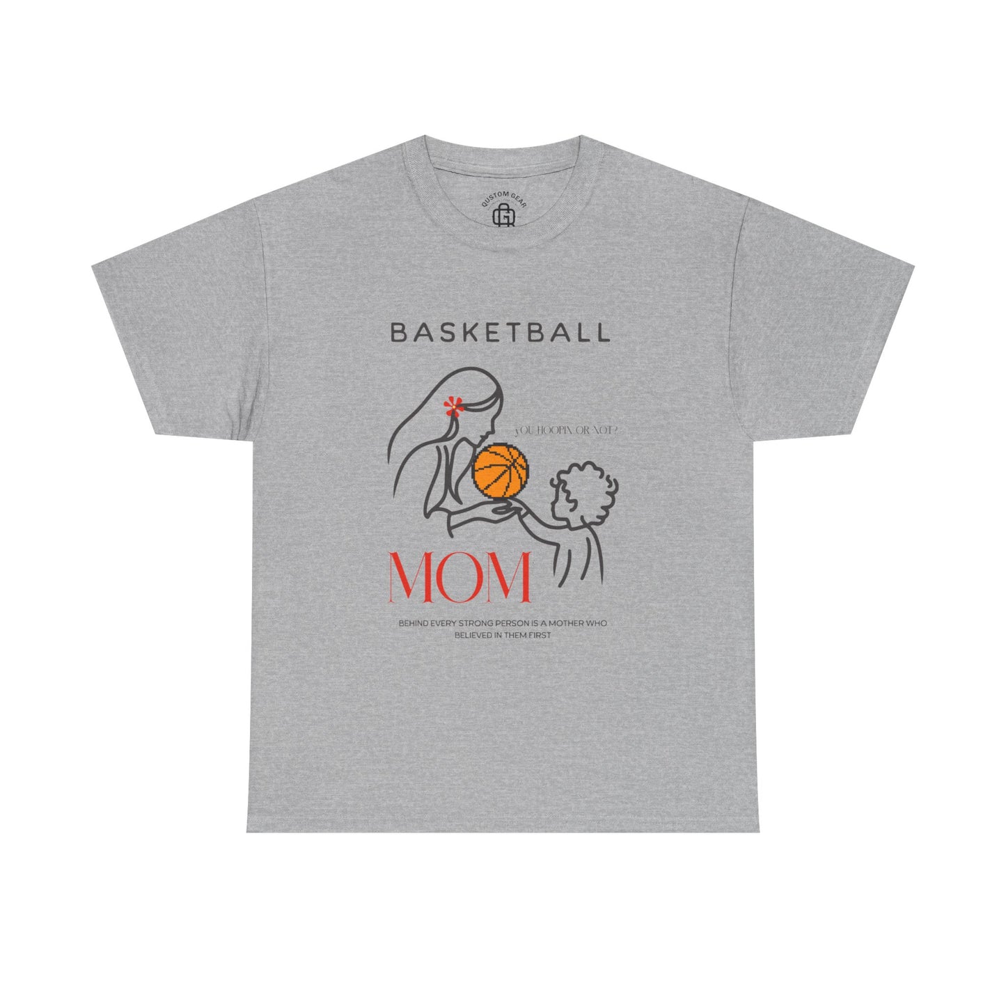 You hoopin or not? Basketball Mom Tee - Unisex Heavy Cotton T-Shirt, Gifts for Sports Moms, Casual Wear, Basketball Apparel, Mother's Day Gift