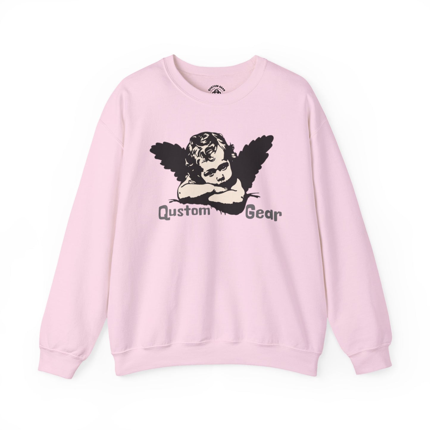 Vintage Angel Artwork Crewneck Sweatshirt, Cozy Unisex Sweatshirt, Casual Fall Layer, Gift for Art Lovers, Angel Design Pullover