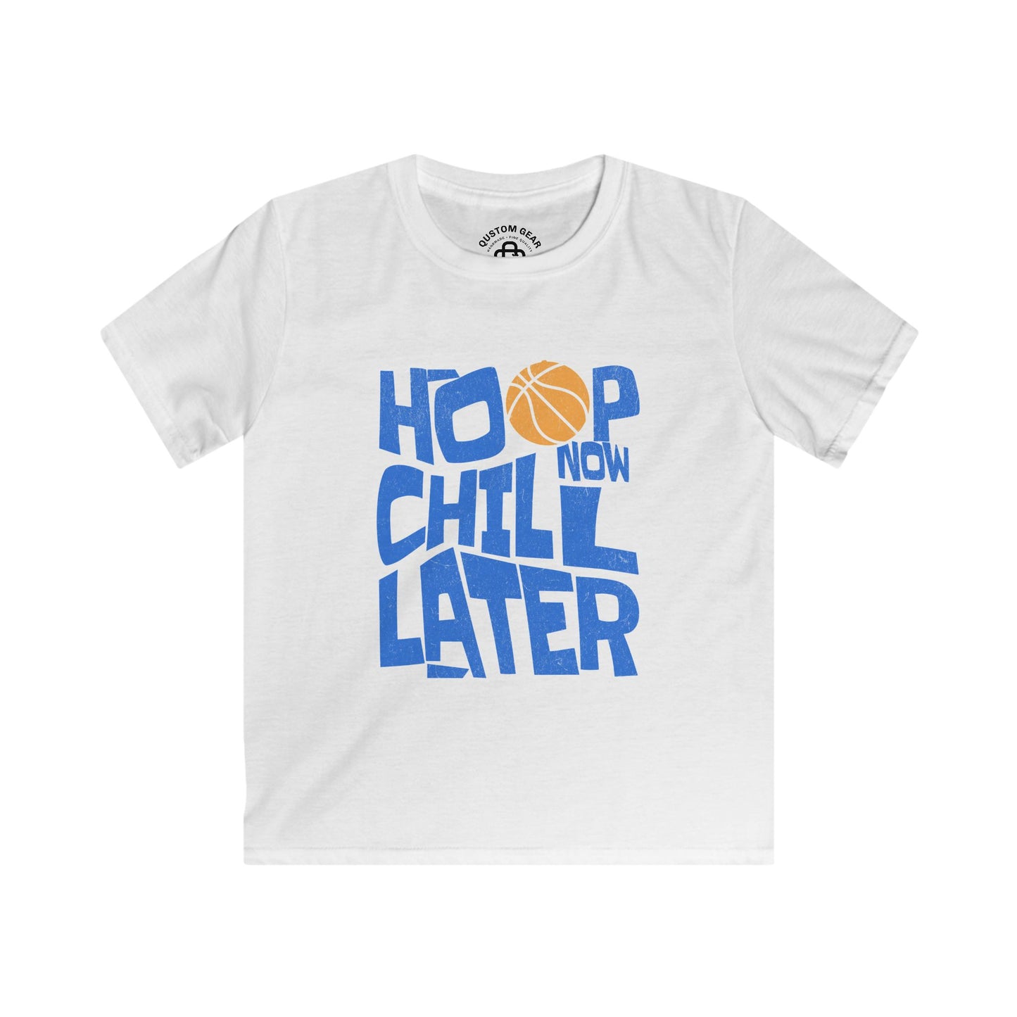 You Hoopin or Not? Kids Tee — "Hoop Now Chill Later" Basketball Graphic Shirt