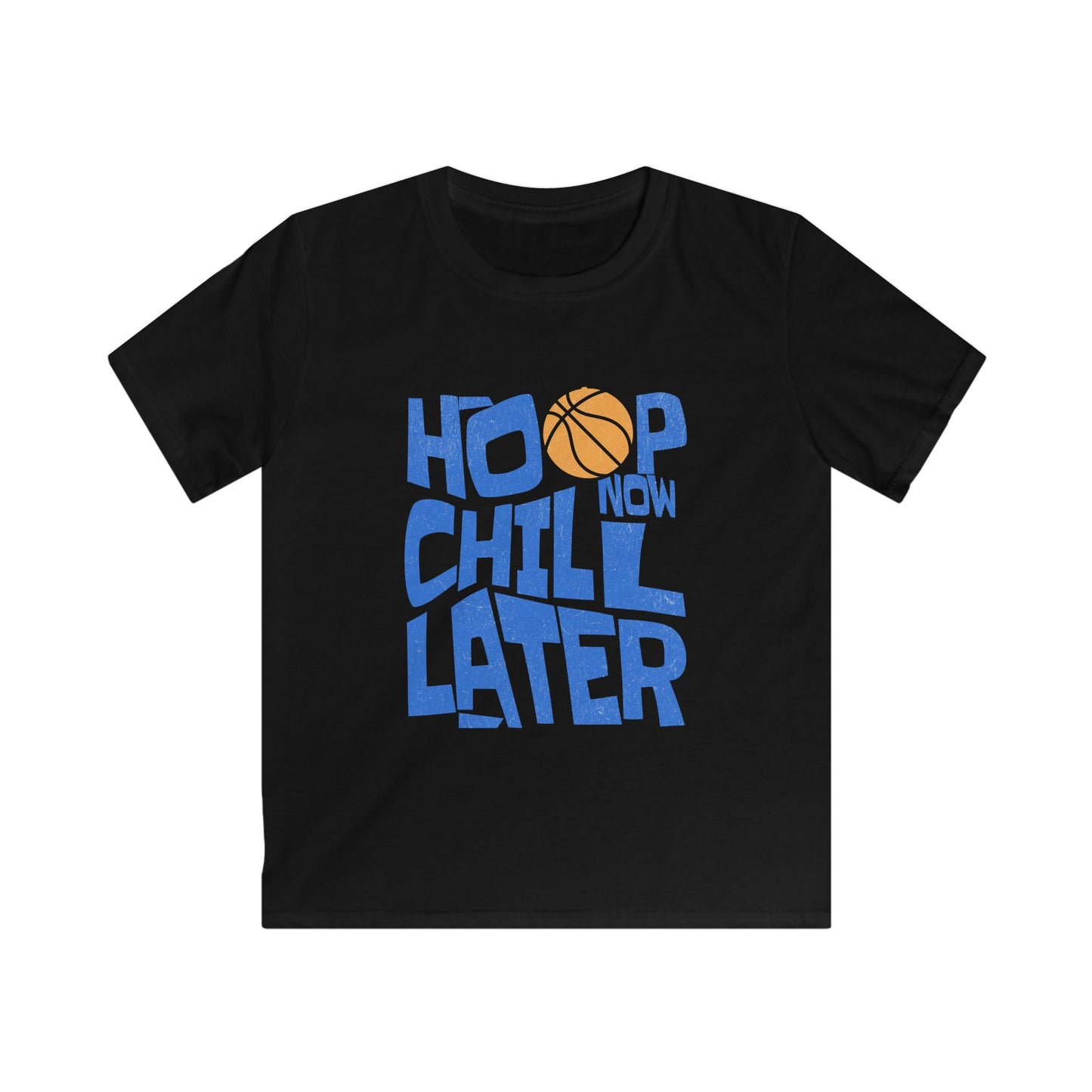 You Hoopin or Not? Kids Tee — "Hoop Now Chill Later" Basketball Graphic Shirt
