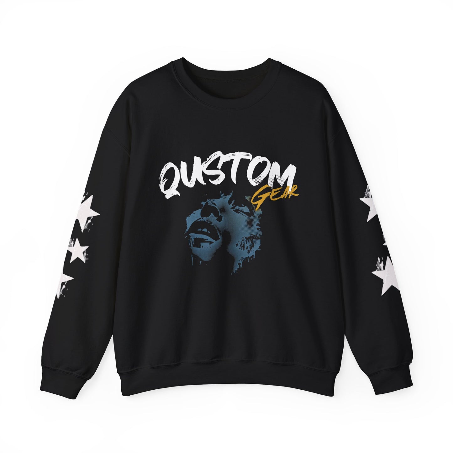 Qustom Graphic Crewneck Sweatshirt for Creative Souls, Unisex Casual Wear, Personalized Gift, Unique Fashion, Cozy Outfit