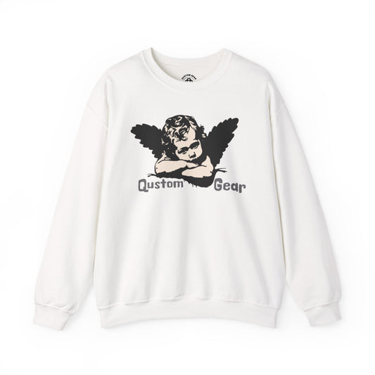 Vintage Angel Artwork Crewneck Sweatshirt, Cozy Unisex Sweatshirt, Casual Fall Layer, Gift for Art Lovers, Angel Design Pullover