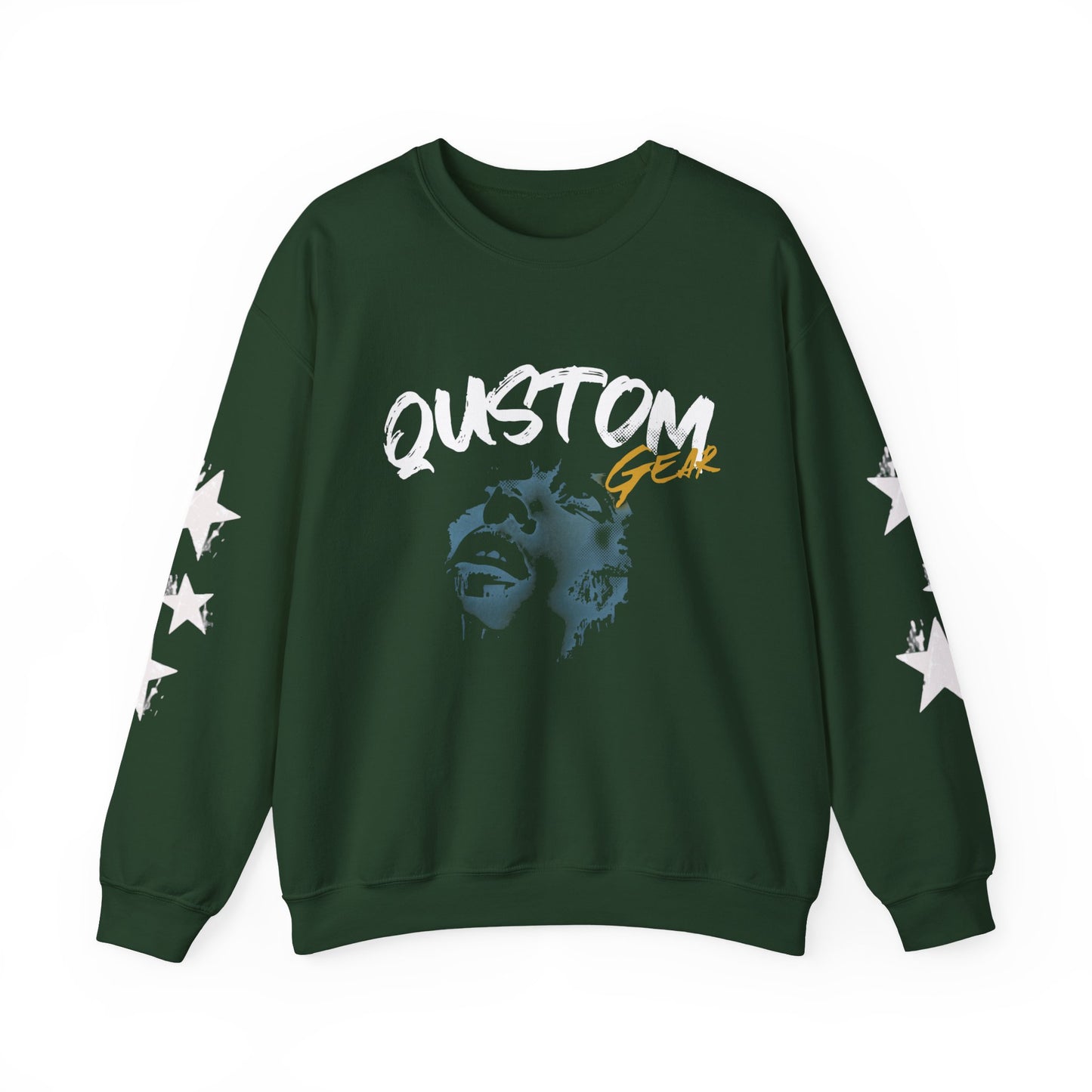 Qustom Graphic Crewneck Sweatshirt for Creative Souls, Unisex Casual Wear, Personalized Gift, Unique Fashion, Cozy Outfit