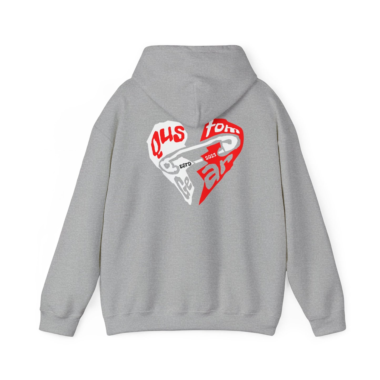 Custom Heart Design Hoodie for Creative Souls, Cozy Casual Wear, Graphic Sweatshirt, Unique Gift for Art Lovers, Street Style Apparel