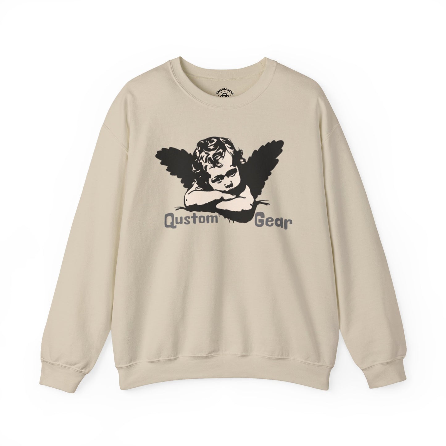 Vintage Angel Artwork Crewneck Sweatshirt, Cozy Unisex Sweatshirt, Casual Fall Layer, Gift for Art Lovers, Angel Design Pullover