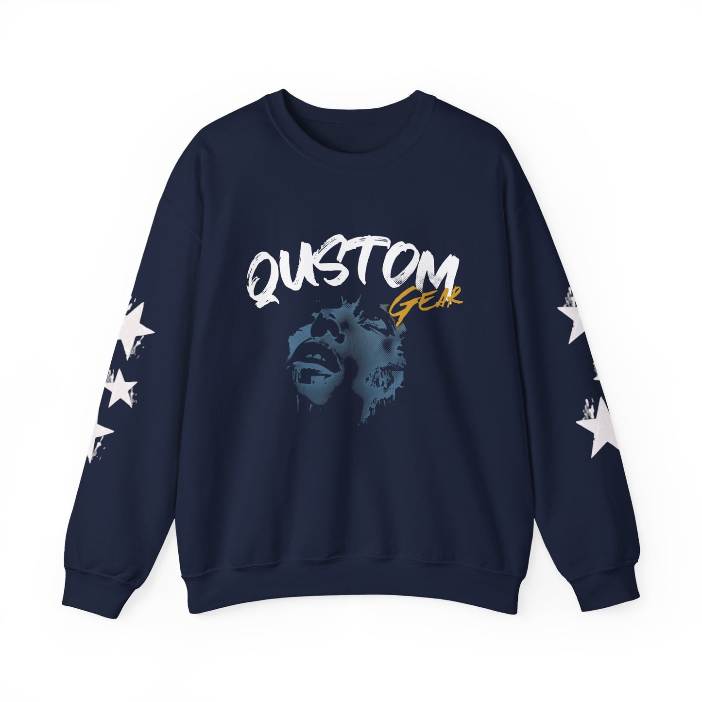 Qustom Graphic Crewneck Sweatshirt for Creative Souls, Unisex Casual Wear, Personalized Gift, Unique Fashion, Cozy Outfit