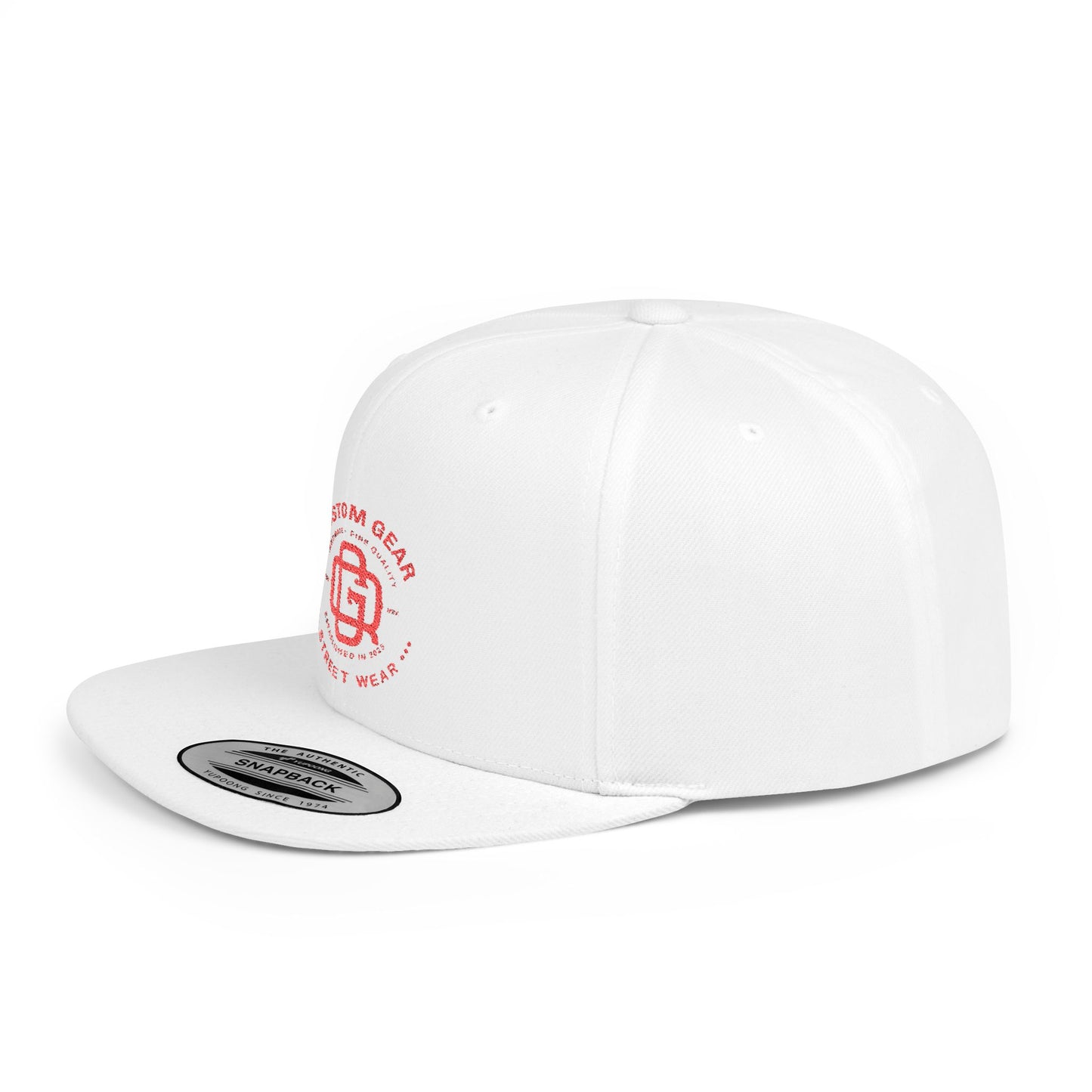 Qustom Gear Flat Bill Snapback - Street Wear Style, Trendy Hat, Casual Accessory, Gift for Him/Her, Street Style Cap, Summer Fashion
