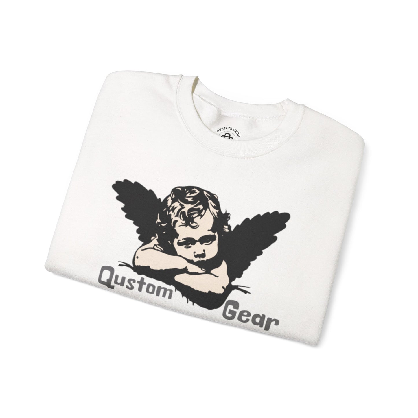 Vintage Angel Artwork Crewneck Sweatshirt, Cozy Unisex Sweatshirt, Casual Fall Layer, Gift for Art Lovers, Angel Design Pullover