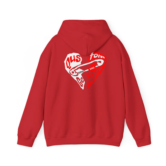 Custom Heart Design Hoodie for Creative Souls, Cozy Casual Wear, Graphic Sweatshirt, Unique Gift for Art Lovers, Street Style Apparel