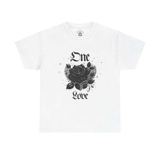 One Love Unisex Heavy Cotton Tee, Inspirational T-shirt, Gift for Her, Casual Wear, Relationship Goals, Romantic Occasion, Love [...]