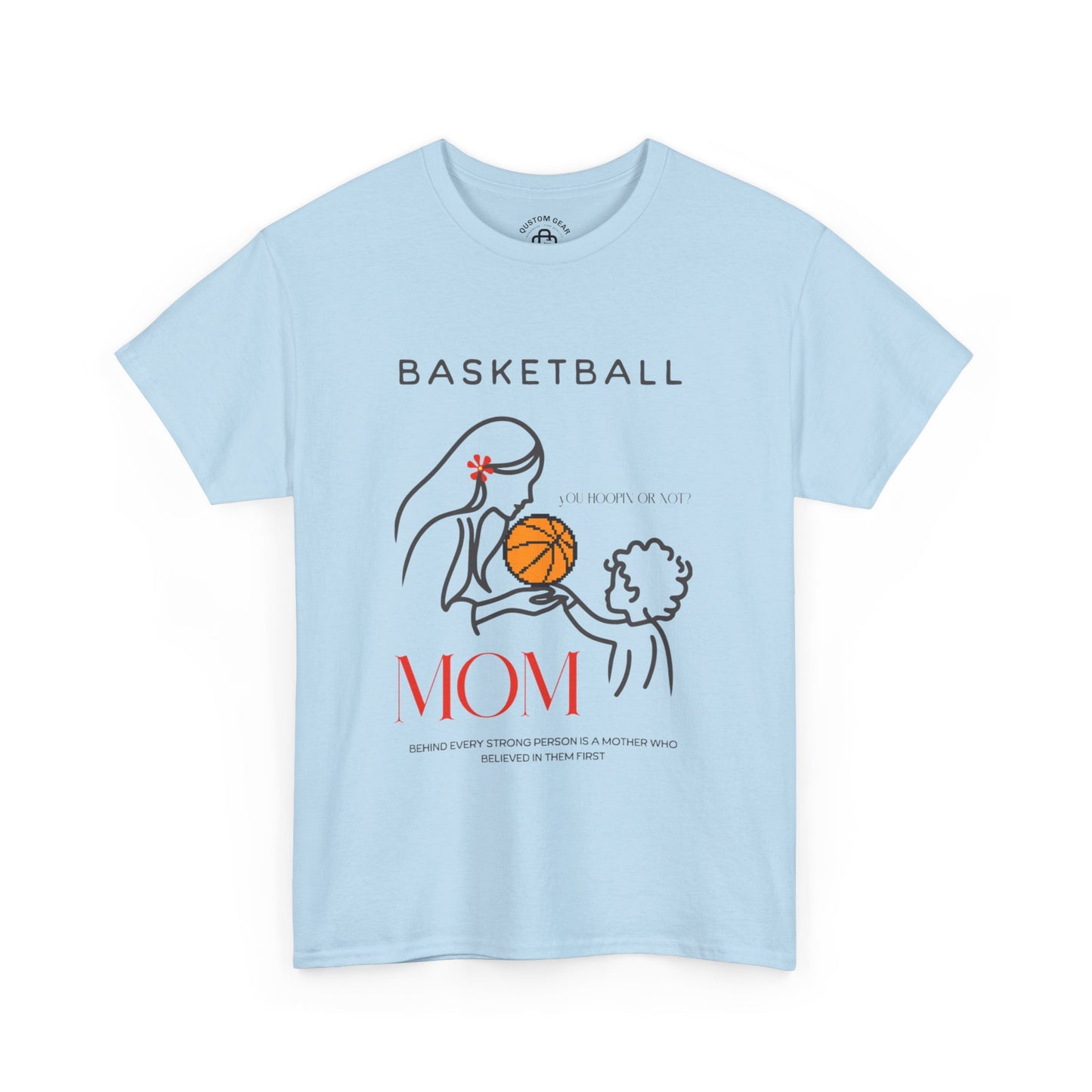 You hoopin or not? Basketball Mom Tee - Unisex Heavy Cotton T-Shirt, Gifts for Sports Moms, Casual Wear, Basketball Apparel, Mother's Day Gift