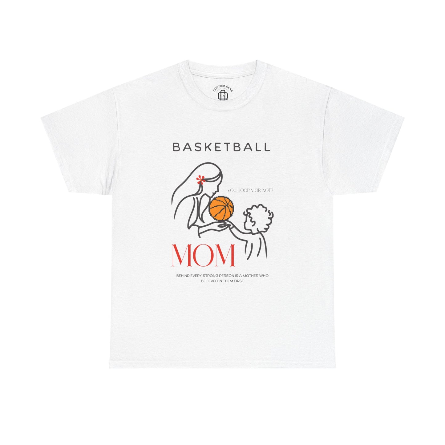 You hoopin or not? Basketball Mom Tee - Unisex Heavy Cotton T-Shirt, Gifts for Sports Moms, Casual Wear, Basketball Apparel, Mother's Day Gift