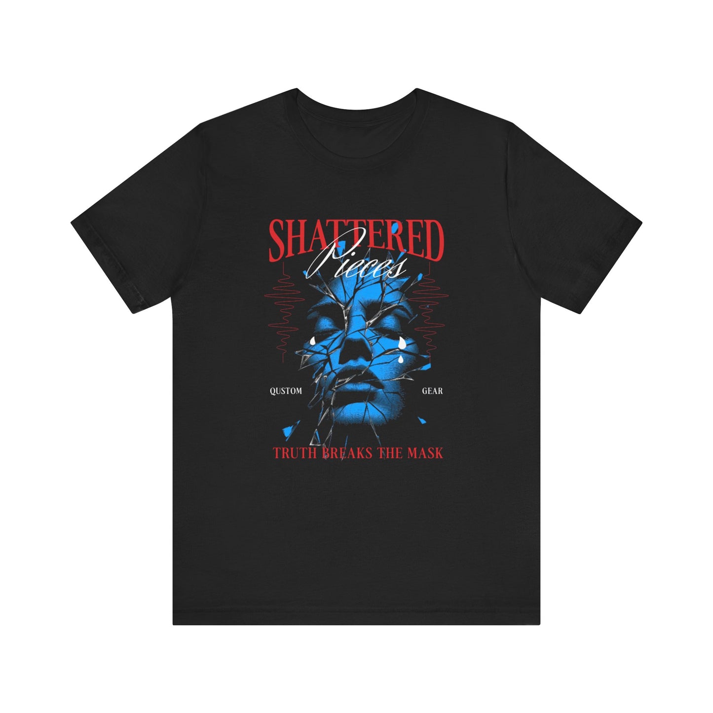 Qustom Shattered Pieces Graphic Tee - Unisex Short Sleeve Jersey Shirt