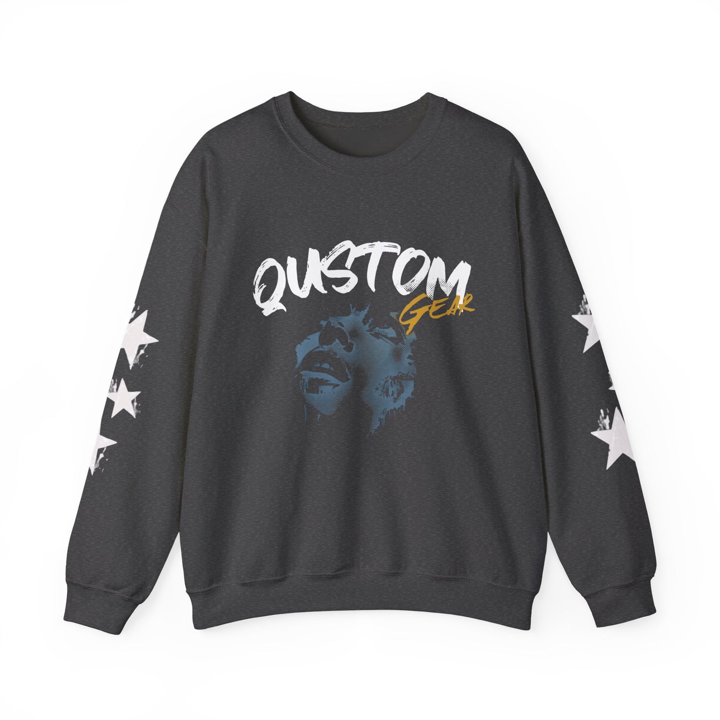 Qustom Graphic Crewneck Sweatshirt for Creative Souls, Unisex Casual Wear, Personalized Gift, Unique Fashion, Cozy Outfit