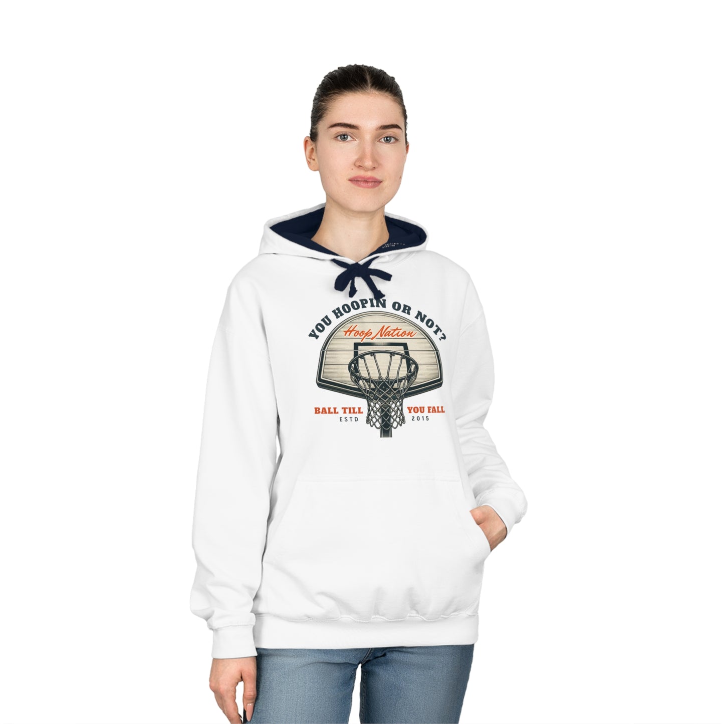 Basketball Varsity Hoodie, Unisex Sports Sweatshirt, Gift for Athletes, Game Day Apparel, Casual Wear, Hoodie with Basketball Design