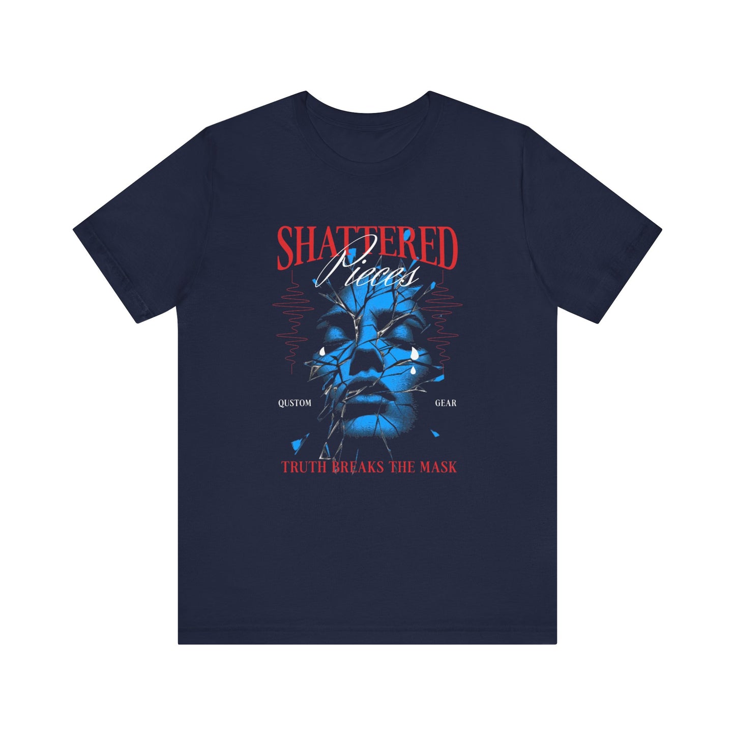 Qustom Shattered Pieces Graphic Tee - Unisex Short Sleeve Jersey Shirt