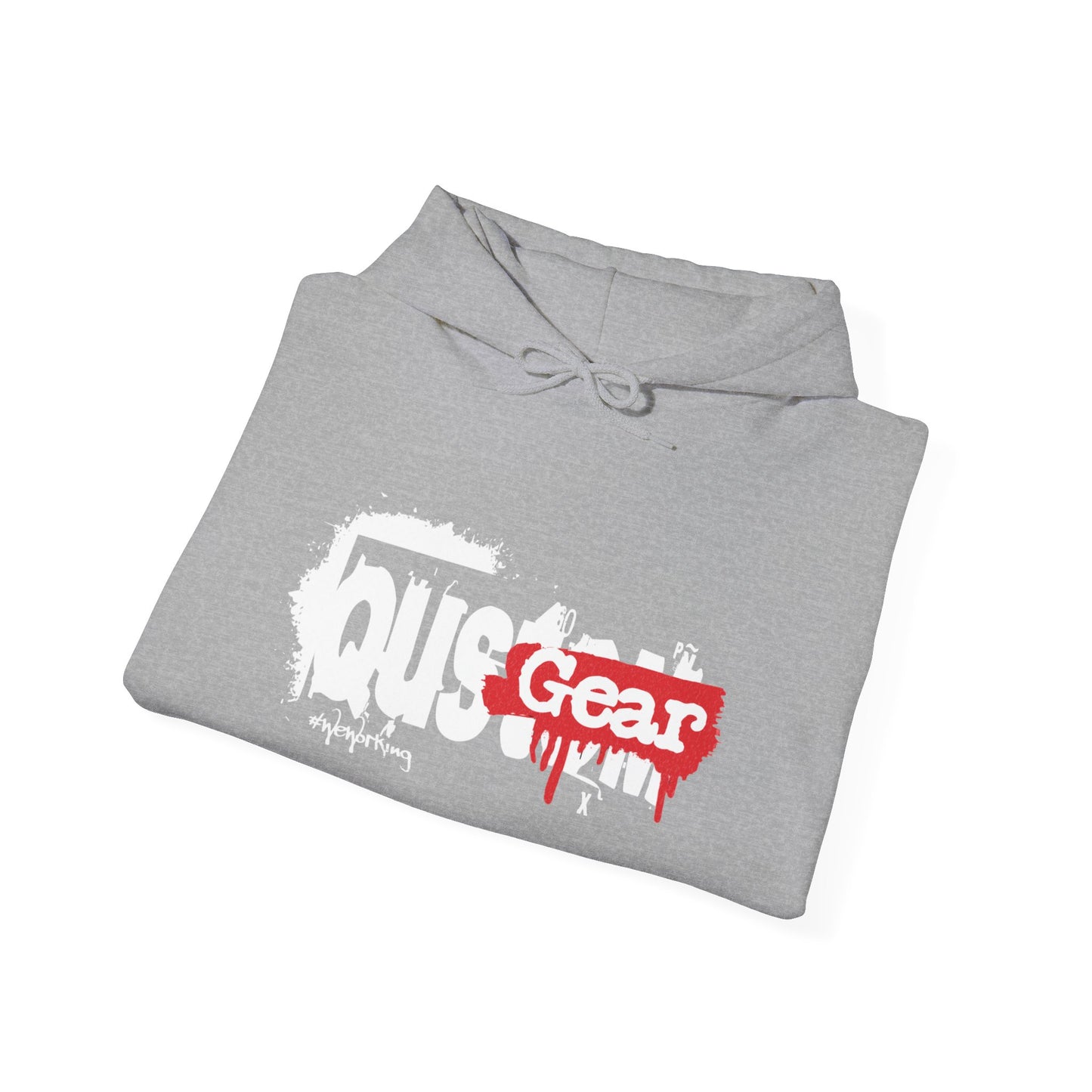 Qustom Urban Unisex Hoodie with Distressed Graphic, Streetwear Fashion, Cozy Layering Piece, Gift for Trendsetters, Casual Everyday Wear