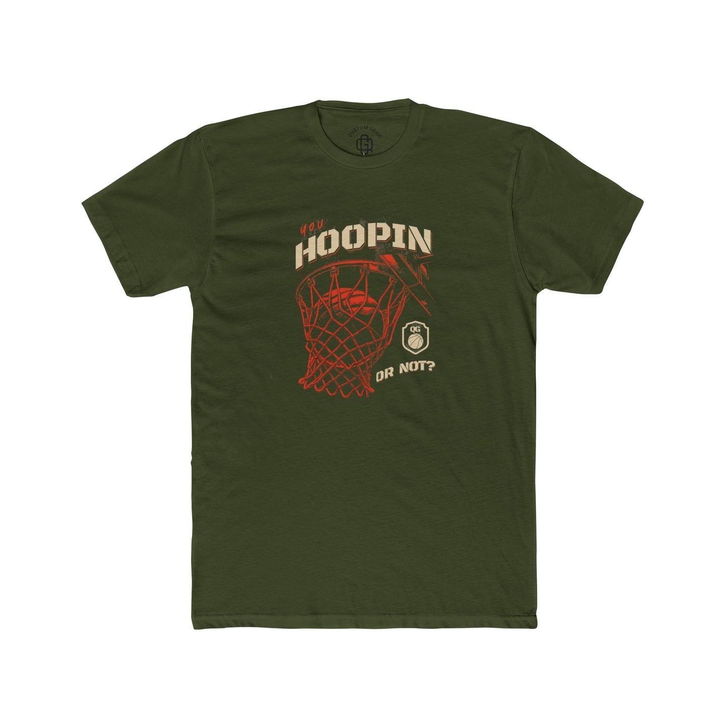 YOU HOOPIN OR NOT? Basketball Hoopin' Unisex Cotton Crew Tee, Gift for Sports Lovers, Motivational Tee, Birthday Gift, Gym Wear