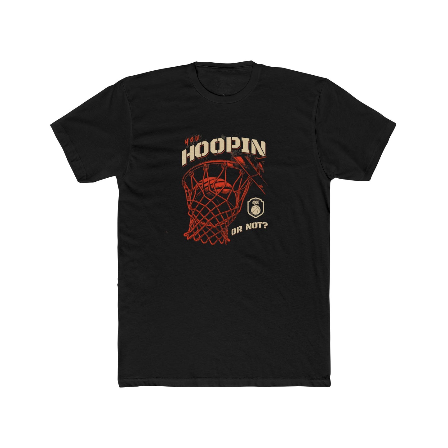 YOU HOOPIN OR NOT? Basketball Hoopin' Unisex Cotton Crew Tee, Gift for Sports Lovers, Motivational Tee, Birthday Gift, Gym Wear