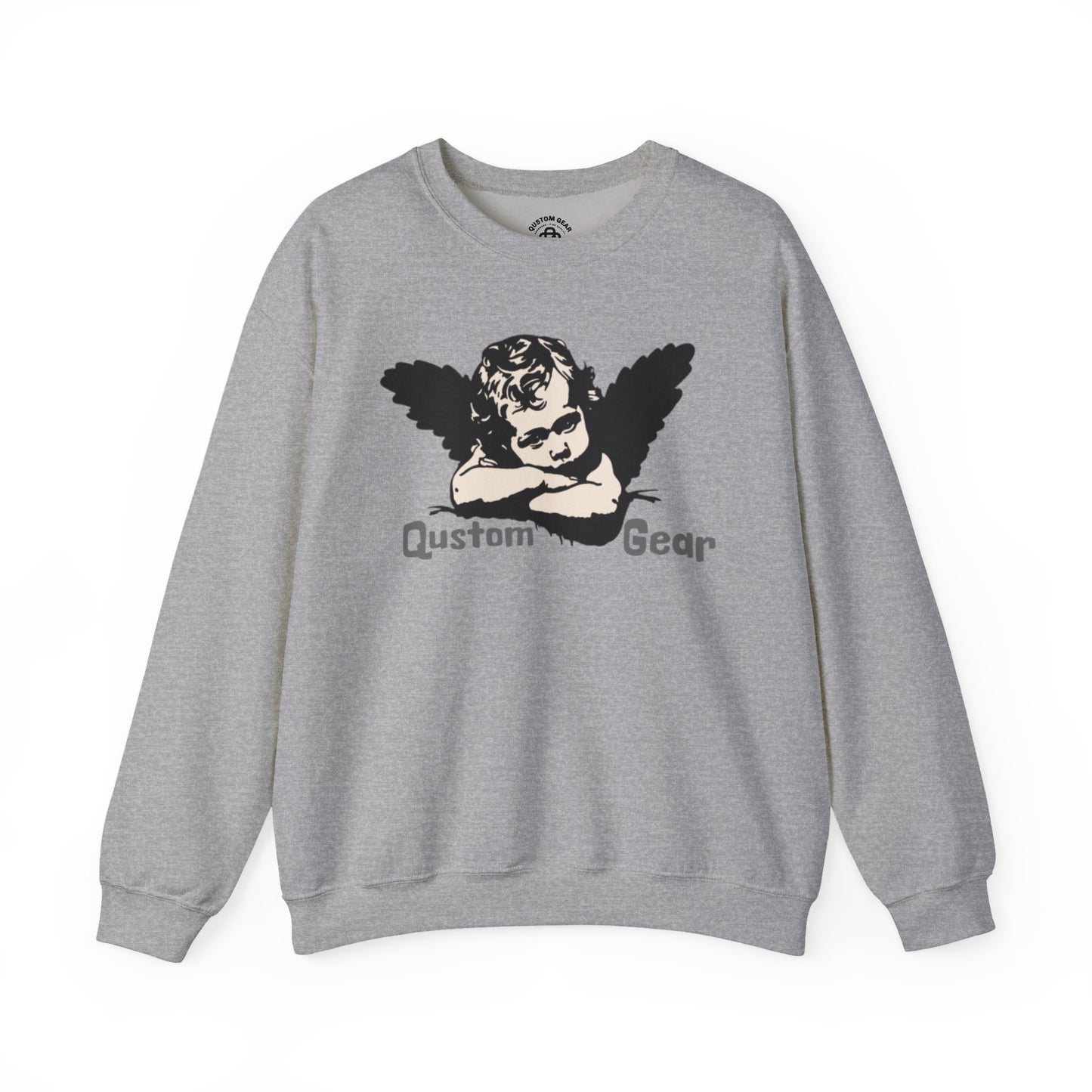 Vintage Angel Artwork Crewneck Sweatshirt, Cozy Unisex Sweatshirt, Casual Fall Layer, Gift for Art Lovers, Angel Design Pullover